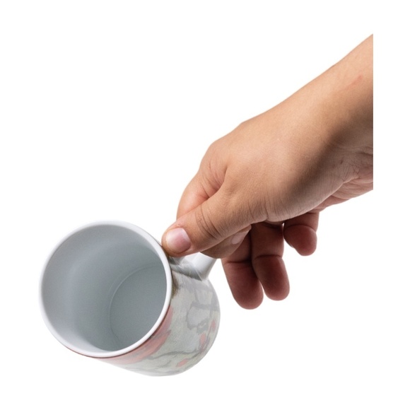 Floral Mug Set with Red Poppy Design - Picture 7 of 8